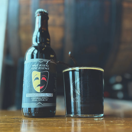 Malevolent Benevolence Imperial Stout: Maple Syrup Bourbon Barrel Aged w/ Madagascar Planifolia Vanilla Beans